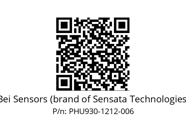  PHU9_30//PSSG//12B12D4//S6R//--DA-- Bei Sensors (brand of Sensata Technologies) PHU930-1212-006