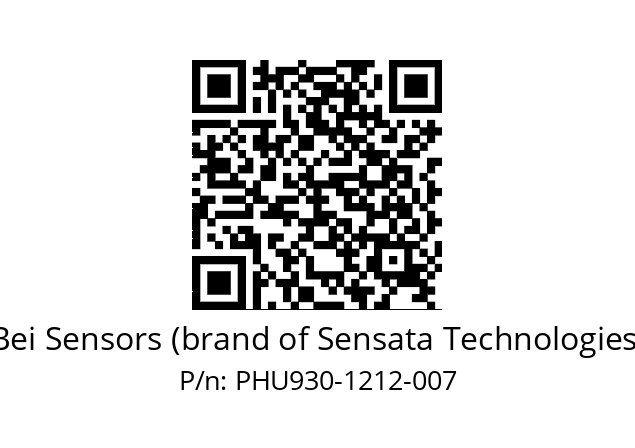  PHU9_30//PSSG//12B12D4//S6Z//--DA-- Bei Sensors (brand of Sensata Technologies) PHU930-1212-007