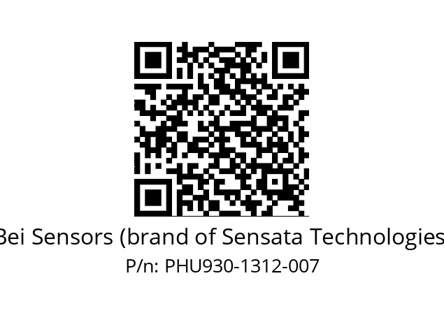  PHU9_30//PSSG//13B12D5//S5R150//--DA-- Bei Sensors (brand of Sensata Technologies) PHU930-1312-007