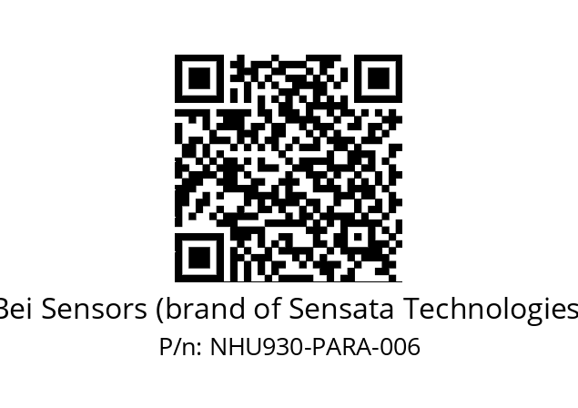  NHU9_30//2NJ9//03600PAR//N6R//--DA-- Bei Sensors (brand of Sensata Technologies) NHU930-PARA-006