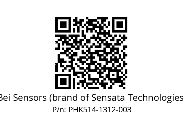  PHK5_14//PPXG//13B12D5//P6R// Bei Sensors (brand of Sensata Technologies) PHK514-1312-003