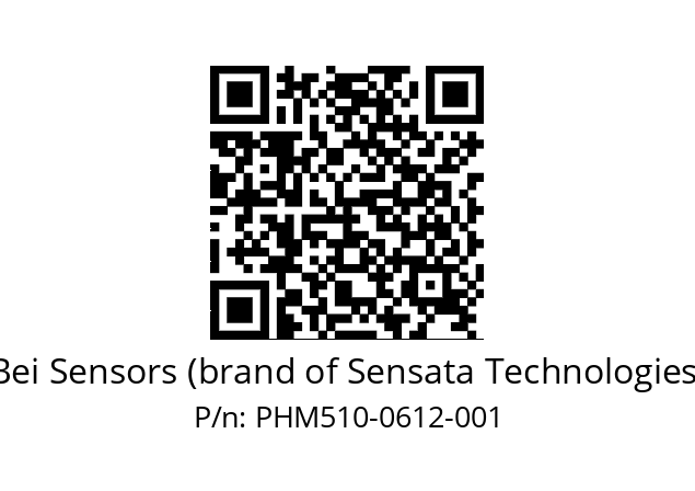  PHM5_10//PSSG//06B12D5//S6R// Bei Sensors (brand of Sensata Technologies) PHM510-0612-001