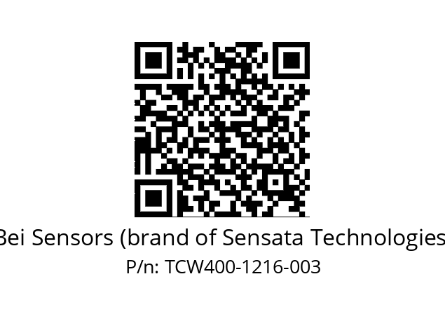  TCW4_00//PBBB//12B16//B5D020// Bei Sensors (brand of Sensata Technologies) TCW400-1216-003