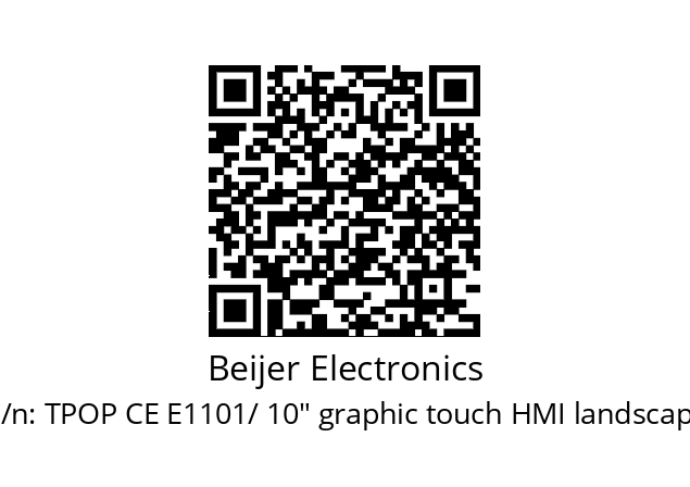   Beijer Electronics TPOP CE E1101/ 10" graphic touch HMI landscape