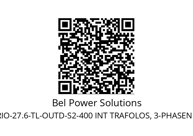   Bel Power Solutions WR/TL TRIO-27.6-TL-OUTD-S2-400 INT TRAFOLOS, 3-PHASEN EINSPEISUNG