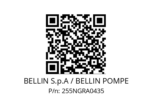   BELLIN S.p.A / BELLIN POMPE 255NGRA0435