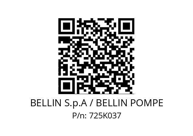   BELLIN S.p.A / BELLIN POMPE 725K037