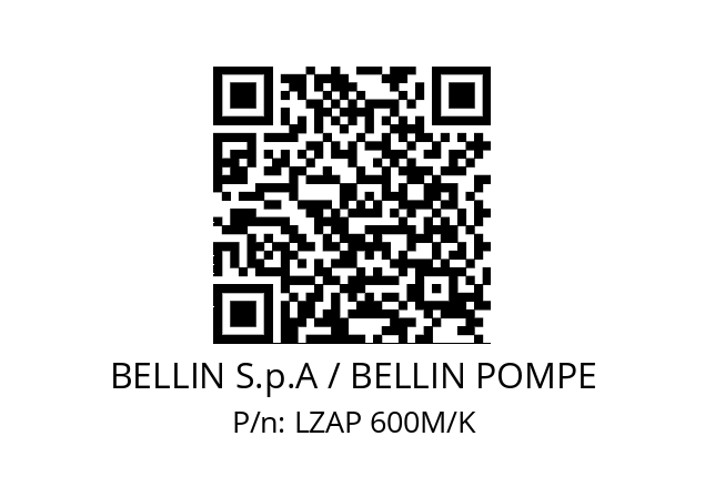   BELLIN S.p.A / BELLIN POMPE LZAP 600M/K