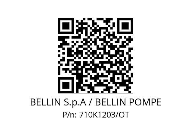   BELLIN S.p.A / BELLIN POMPE 710K1203/OT