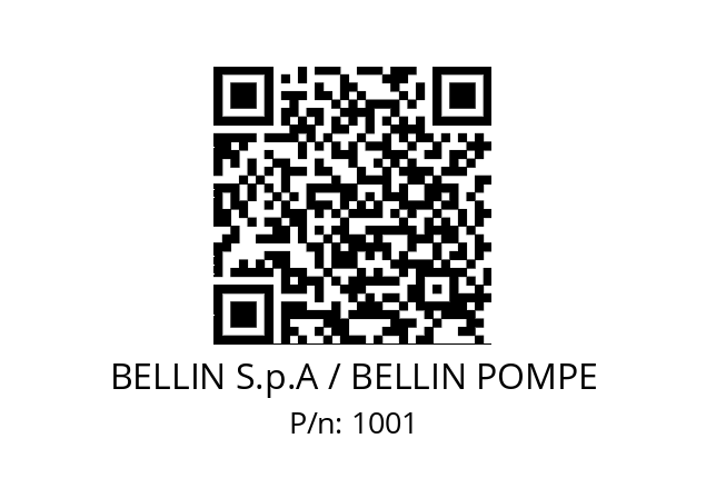   BELLIN S.p.A / BELLIN POMPE 1001