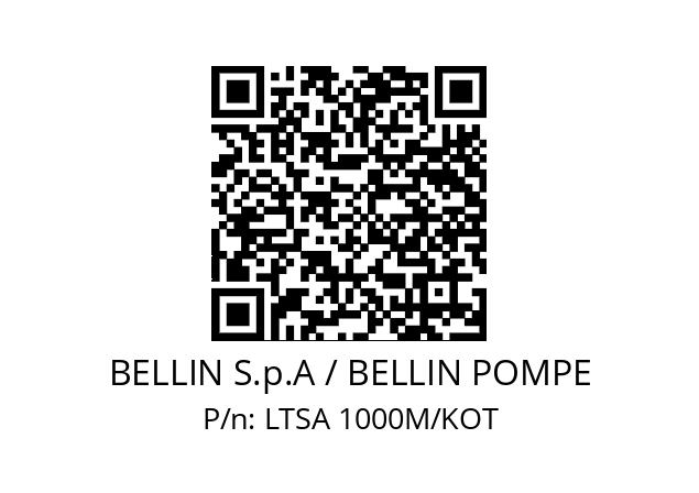   BELLIN S.p.A / BELLIN POMPE LTSA 1000M/KOT