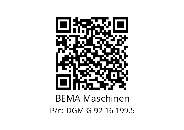   BEMA Maschinen DGM G 92 16 199.5