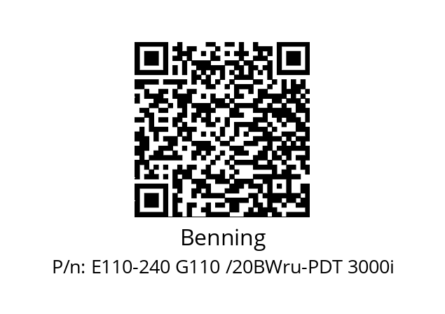   Benning E110-240 G110 /20BWru-PDT 3000i