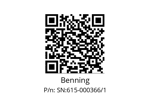   Benning SN:615-000366/1