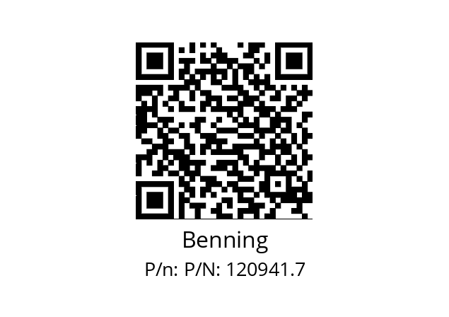   Benning P/N: 120941.7