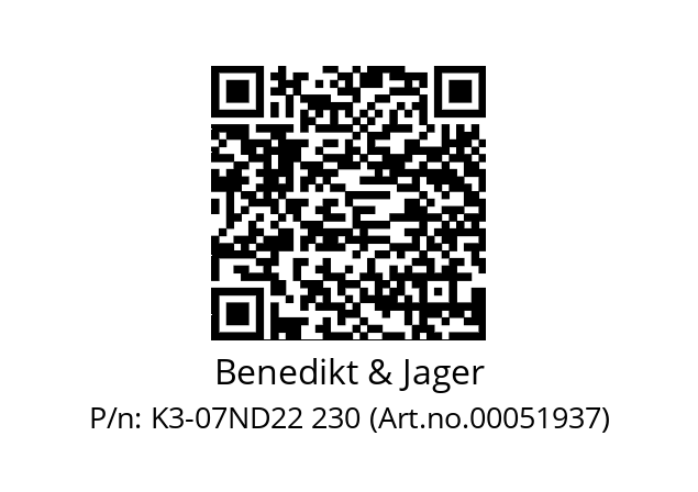   Benedikt & Jager K3-07ND22 230 (Art.no.00051937)