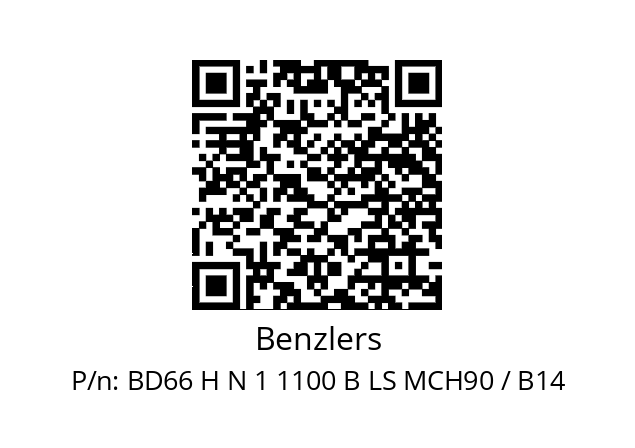   Benzlers BD66 H N 1 1100 B LS MCH90 / B14