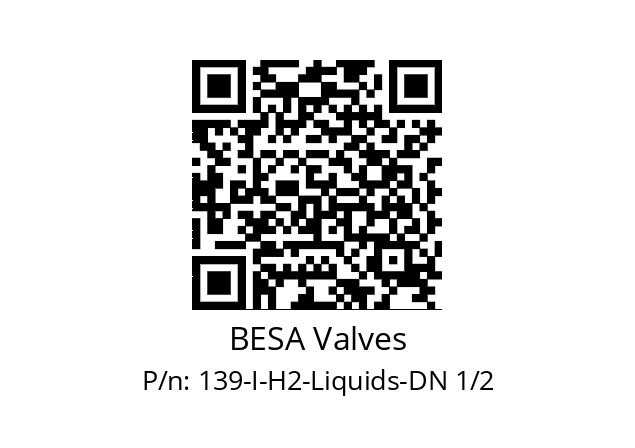   BESA Valves 139-I-H2-Liquids-DN 1/2