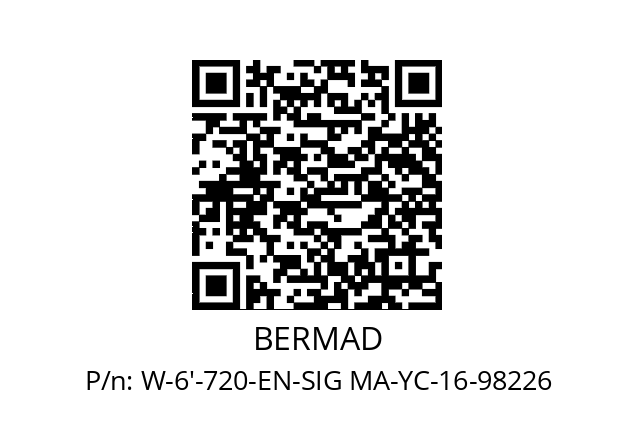   BERMAD W-6'-720-EN-SIG MA-YC-16-98226