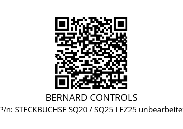   BERNARD CONTROLS STECKBUCHSE SQ20 / SQ25 I EZ25 unbearbeitet