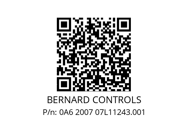   BERNARD CONTROLS 0A6 2007 07L11243.001