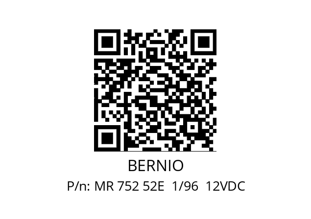   BERNIO MR 752 52E  1/96  12VDC