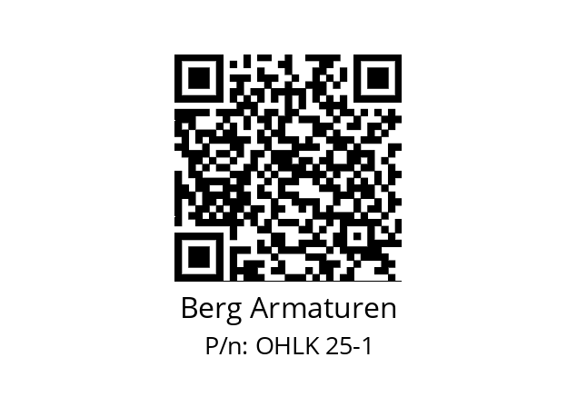   Berg Armaturen OHLK 25-1