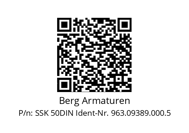   Berg Armaturen SSK 50DIN Ident-Nr. 963.09389.000.5