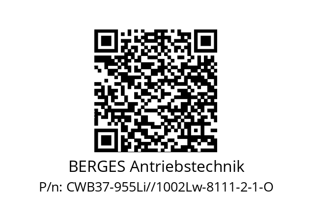   BERGES Antriebstechnik CWB37-955Li//1002Lw-8111-2-1-O