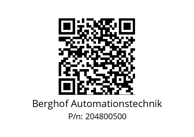   Berghof Automationstechnik 204800500