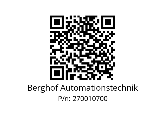   Berghof Automationstechnik 270010700