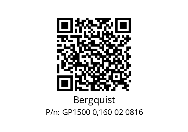   Bergquist GP1500 0,160 02 0816