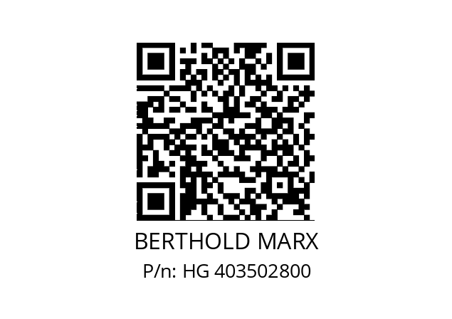   BERTHOLD MARX HG 403502800