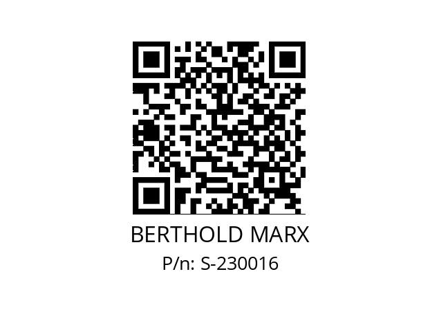   BERTHOLD MARX S-230016