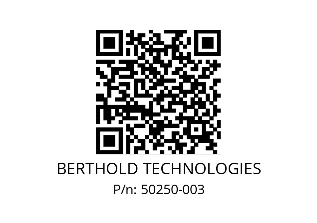   BERTHOLD TECHNOLOGIES 50250-003