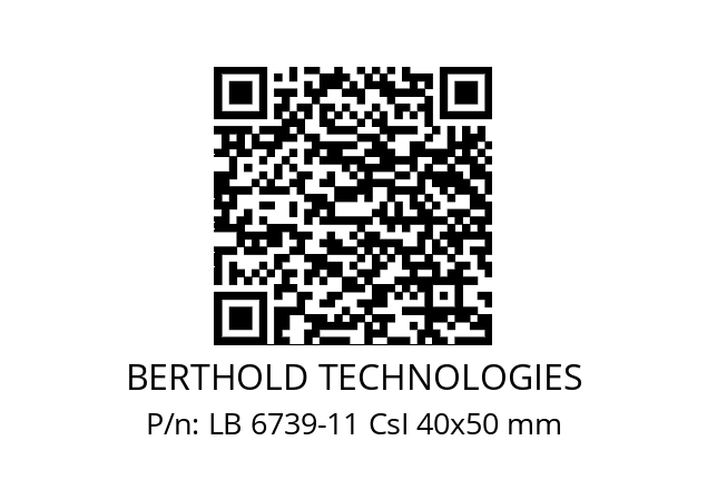   BERTHOLD TECHNOLOGIES LB 6739-11 CsI 40x50 mm