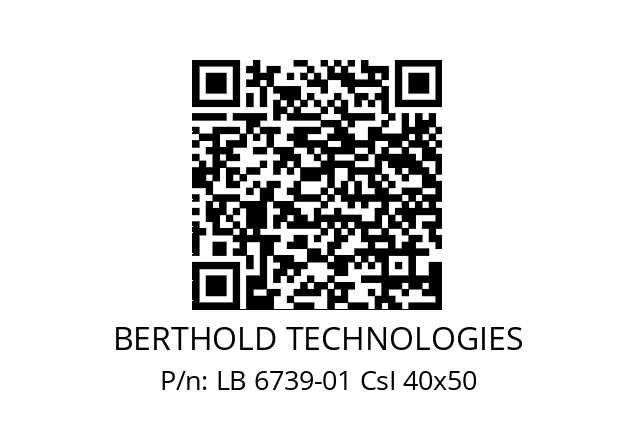   BERTHOLD TECHNOLOGIES LB 6739-01 CsI 40x50