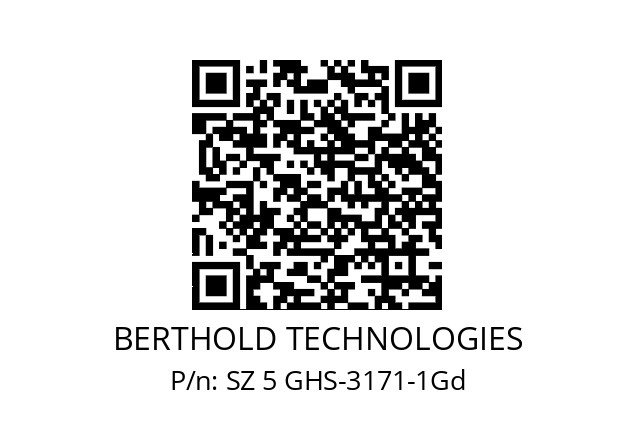   BERTHOLD TECHNOLOGIES SZ 5 GHS-3171-1Gd