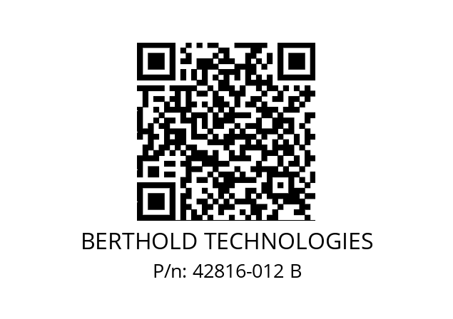   BERTHOLD TECHNOLOGIES 42816-012 B