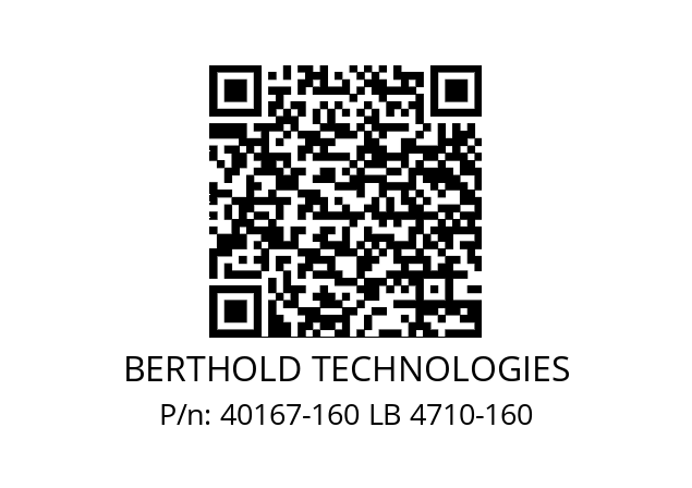   BERTHOLD TECHNOLOGIES 40167-160 LB 4710-160