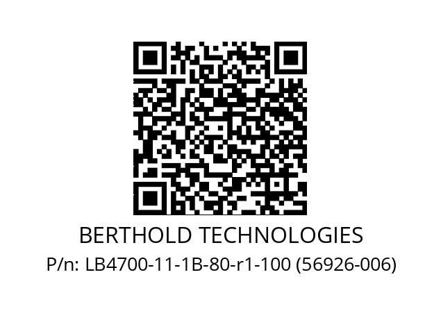   BERTHOLD TECHNOLOGIES LB4700-11-1B-80-r1-100 (56926-006)