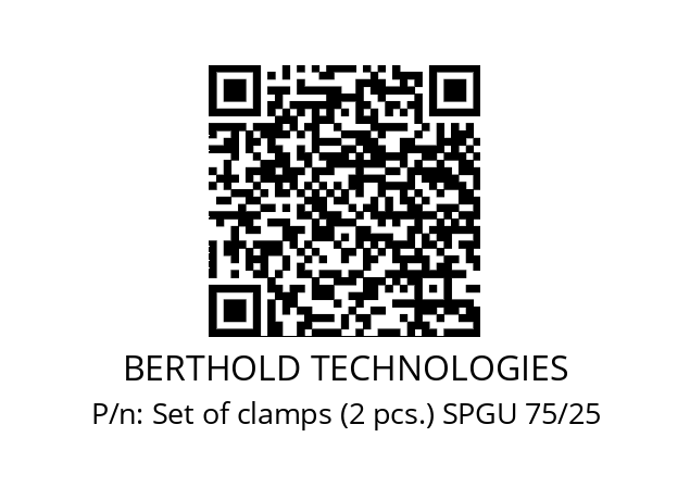   BERTHOLD TECHNOLOGIES Set of clamps (2 pcs.) SPGU 75/25