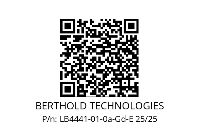   BERTHOLD TECHNOLOGIES LB4441-01-0a-Gd-E 25/25