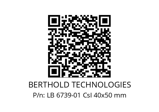   BERTHOLD TECHNOLOGIES LB 6739-01 CsI 40x50 mm