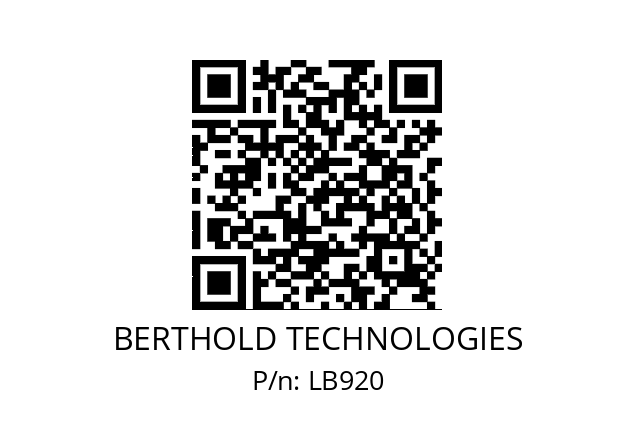   BERTHOLD TECHNOLOGIES LB920