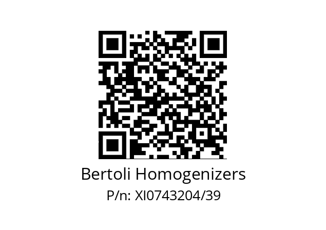   Bertoli Homogenizers XI0743204/39