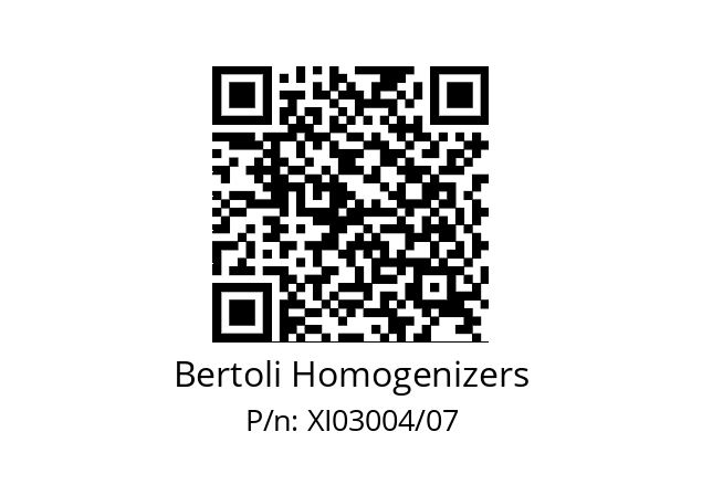   Bertoli Homogenizers XI03004/07