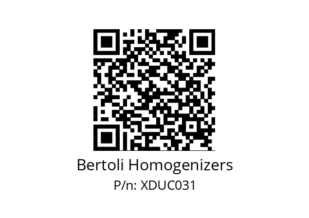   Bertoli Homogenizers XDUC031