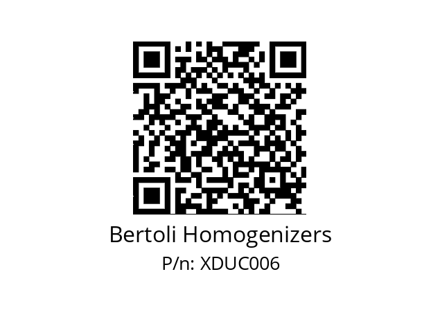   Bertoli Homogenizers XDUC006