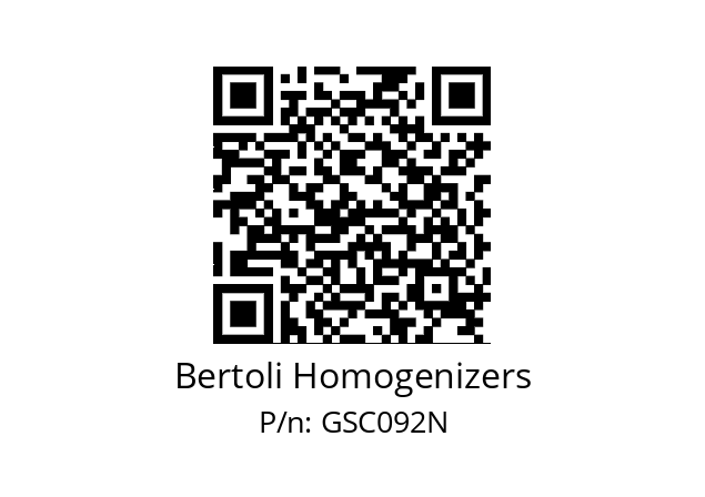   Bertoli Homogenizers GSC092N